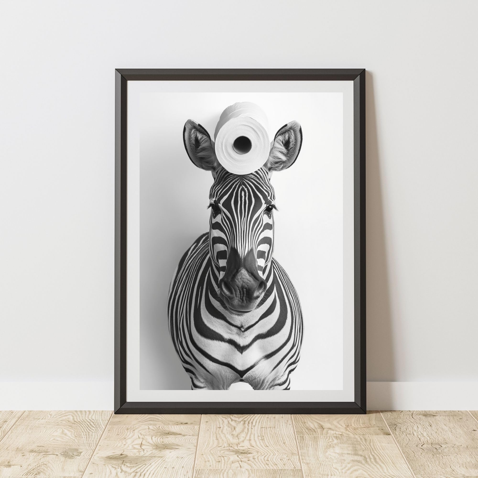 60 SECOND MAKEOVER Zebra Toilet Roll Animal Print Poster A3