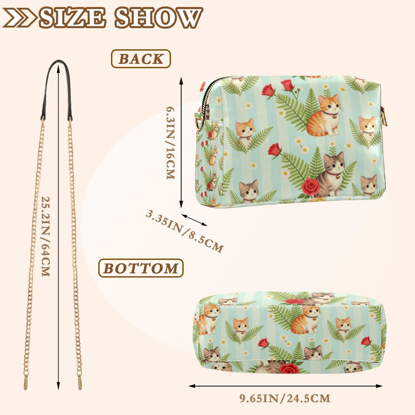 FRODOTGV Damska torba crossbody o pojemności 2,5 l