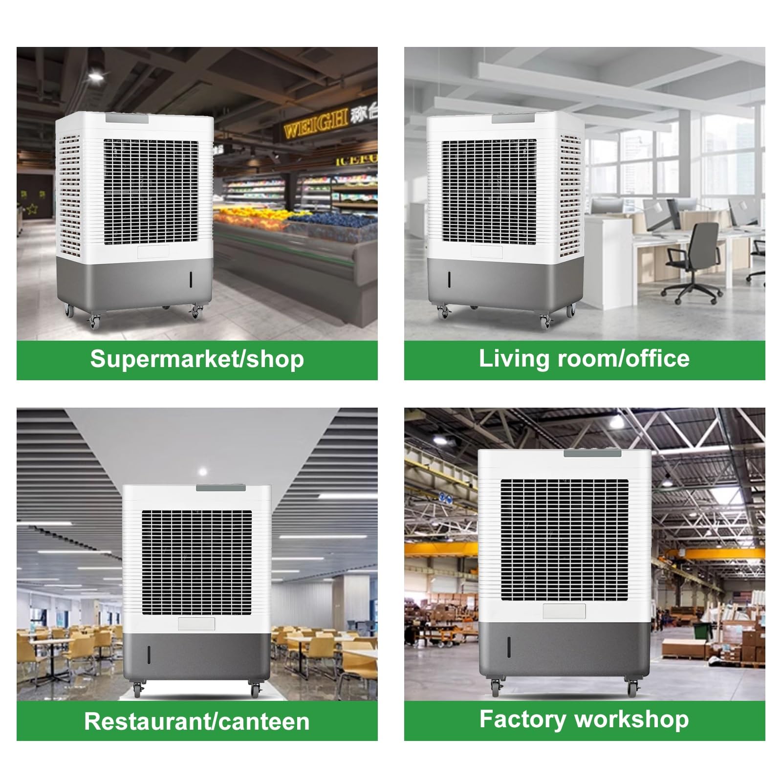 Refroidisseur d'air Portable 30 L avec 3 Modes de Fonctionnement Ventilateur de Refroidissement à 3 Vitesses, Refroidisseur d'air par évaporation 3 en 1, léger, à Faible Bruit, pour Le