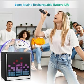 Karaoke Machine for Kids and Adults,Portable Bluetooth Speaker with 2 Wireless Microphone and LED Party Lights PA System Toy for Girls Boys,and Adults, Christmas Birthday Gift Family