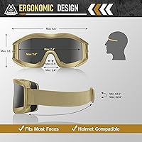 Vista 6 de Airsoft - Gafas de seguridad antivaho con certificación ANSI Z87.1, resistentes a los impactos, gafas de tiro tácticas