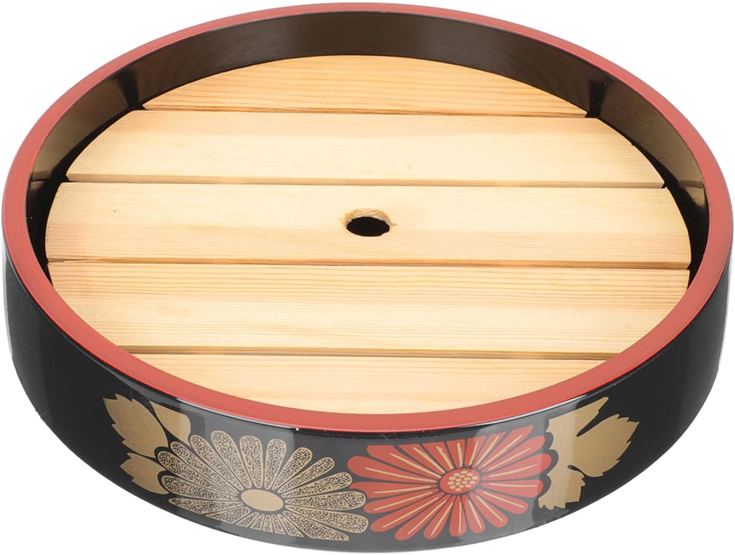 Plato Sushi Redondo OUNONA 24.5 cm con Bandeja Escurridora Plástico