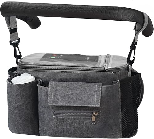 Organizador universal para cochecito con compartimento transparente para teléfono táctil, organizador de múltiples bolsillos con correa ajustable,