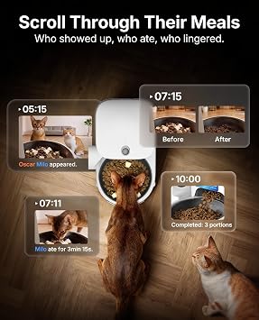 PETKIT Upgraded Multi-Cat Recognition Automatic Cat Feeder with Camera