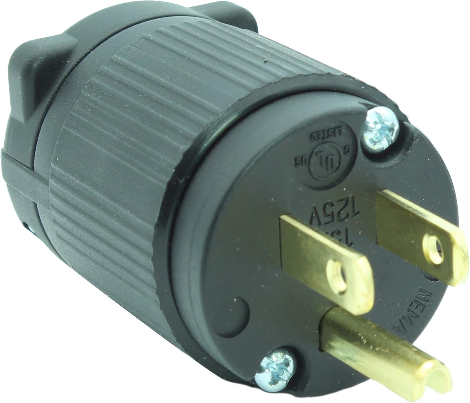 Journeyman-Pro 515PV 15 Amp 120-125 Volt, NEMA 5-15P, 2Pole 3Wire, Straight Blade, Male Plug Replacement Cord Outlet, Commercial Grade PVC Black (BLACK 10-PACK) Journeyman-Pro 515PV 15 Amp 120-125 Volt, NEMA 5-15P, 2Pole 3Wire, Straight Blade, Male Plug Replacement Cord Outlet, Commercial Grade PVC Black (BLACK 10-PACK)