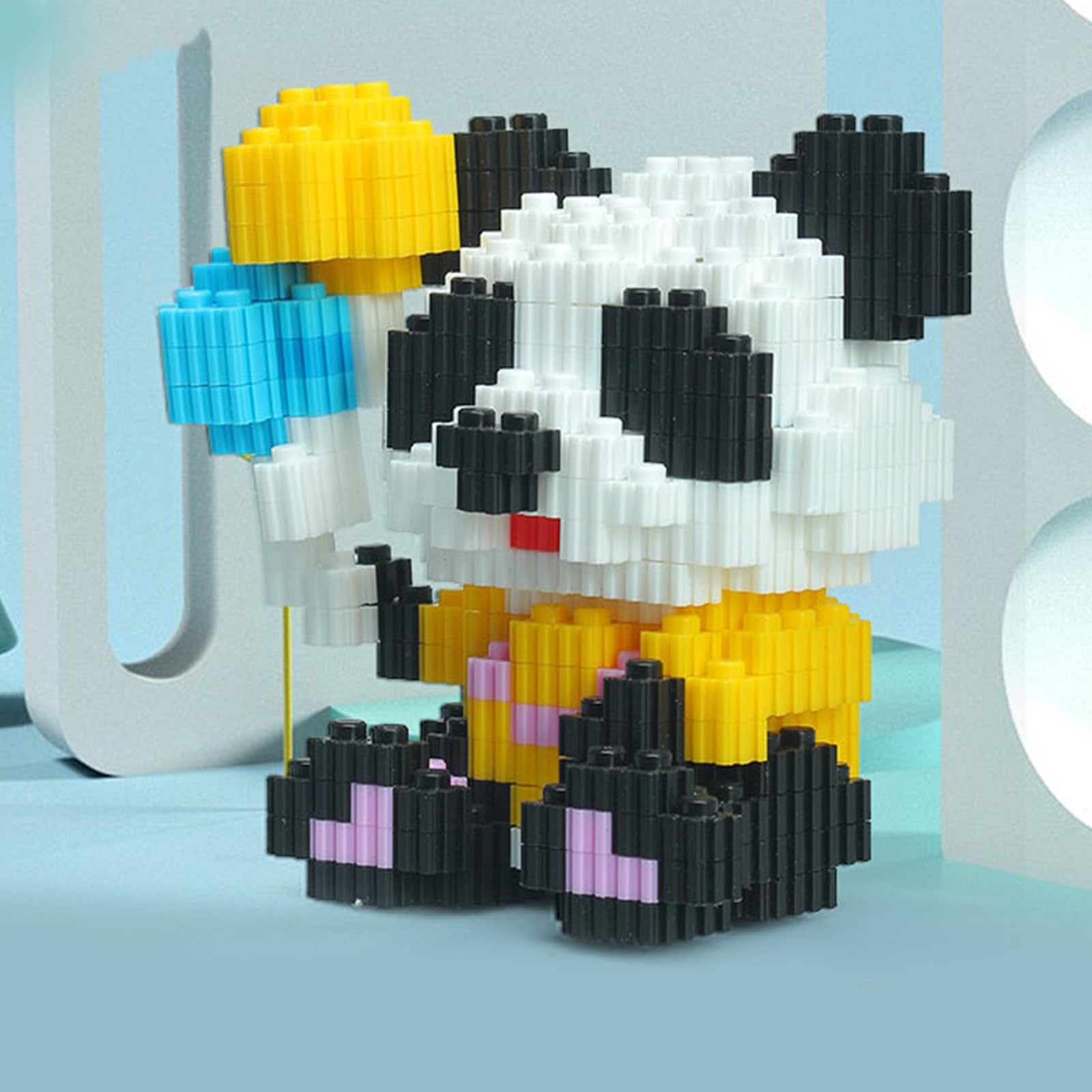 Larcele Micro Building Blocks Animal Set, DIY Mini 3D Building Toy Bricks,295 Dots KLJM-10 (Panda 5393) - Image 4