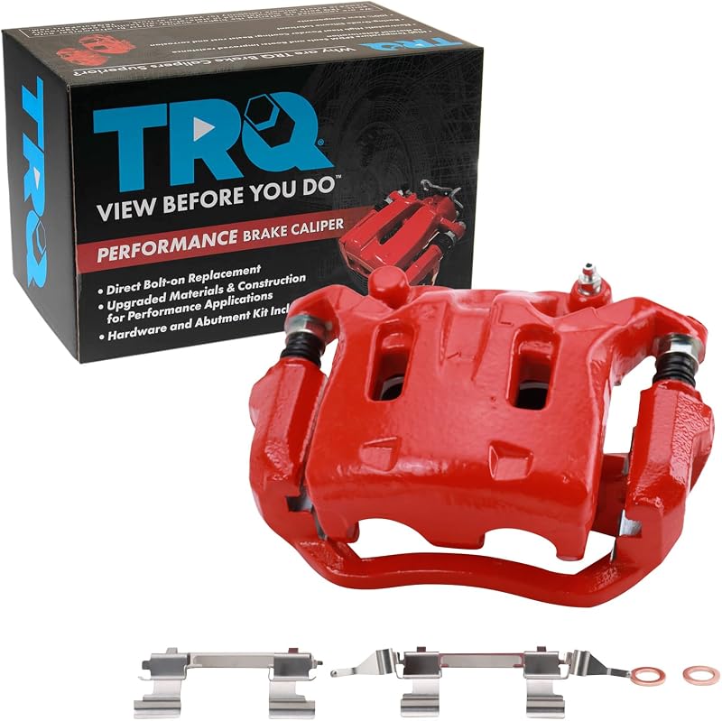 Pinça de freio dianteira esquerda TRQ Performance com suporte para Infiniti e Nissan