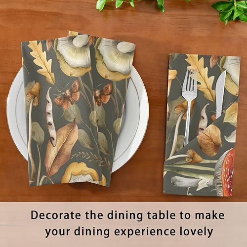 Miniatura 7 de Burbuja Juego de 6 servilletas vintage de tela de hongo, 20 x 20 pulgadas, lavables, decorativas, para cenas familiares, bodas, fiestas, casa de