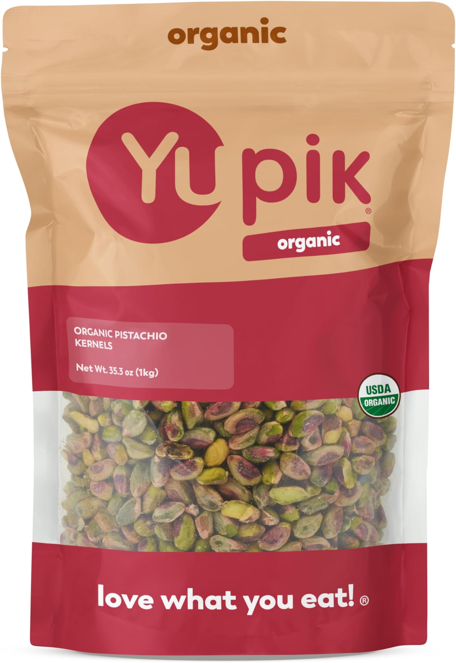 Yupik Organic Raw Pistachios, No Shells, 2.2 lb (35.2 oz), Gluten-Free, Non-GMO, Kosher, Vegan, Kernels, Unsalted, Crunchy Shelled Nuts, Source of Fiber & Protein, Healthy Snacks, For Baking, Cooking