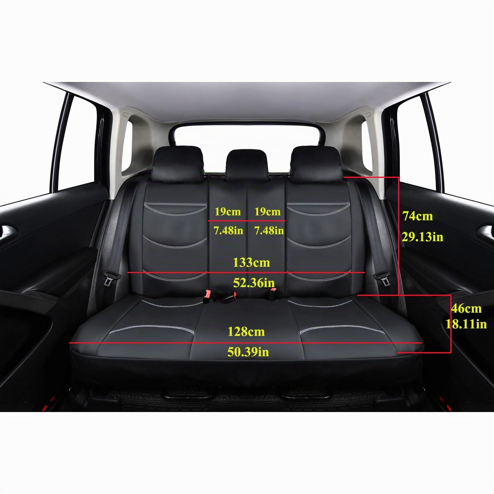 Universell Wasserdicht Napa Leder sitzbezüge Komplettes Set Fit für Toyota Auris Avensis Camry Corolla Highlander Hilux Land Cruiser Prius RAV4 Urban Cruiser Verso Yaris (Schwarz)