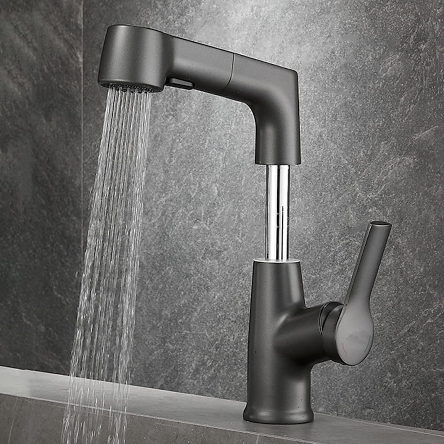 Pull Out Bathroom Mixer Basin Tap, Single Lever Pull Out Mixer Tap for ...
