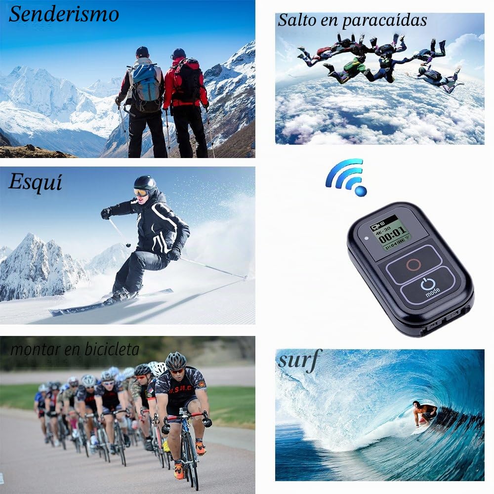 Suptig Mando a Distancia Impermeable e inalámbrico para Compatible GoPro Hero 8 Hero 7 Black Hero6 Hero5, Hero5 Session Hero 4, Hero4 Session, Hero 3 Hero 3 +