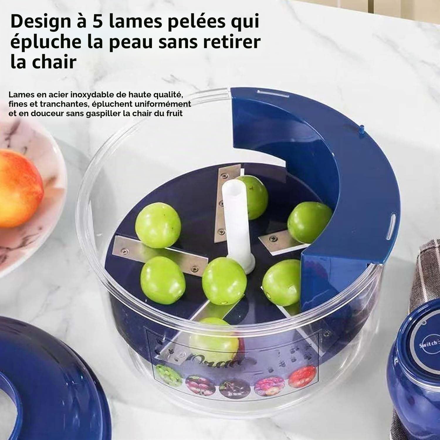 Electric Grape Peeling Machine,Machine À Éplucher Entièrement Automatique,Machine Électrique À Éplucher Les Raisins,Automatique pour Petits Fruits et Tomates Cerises