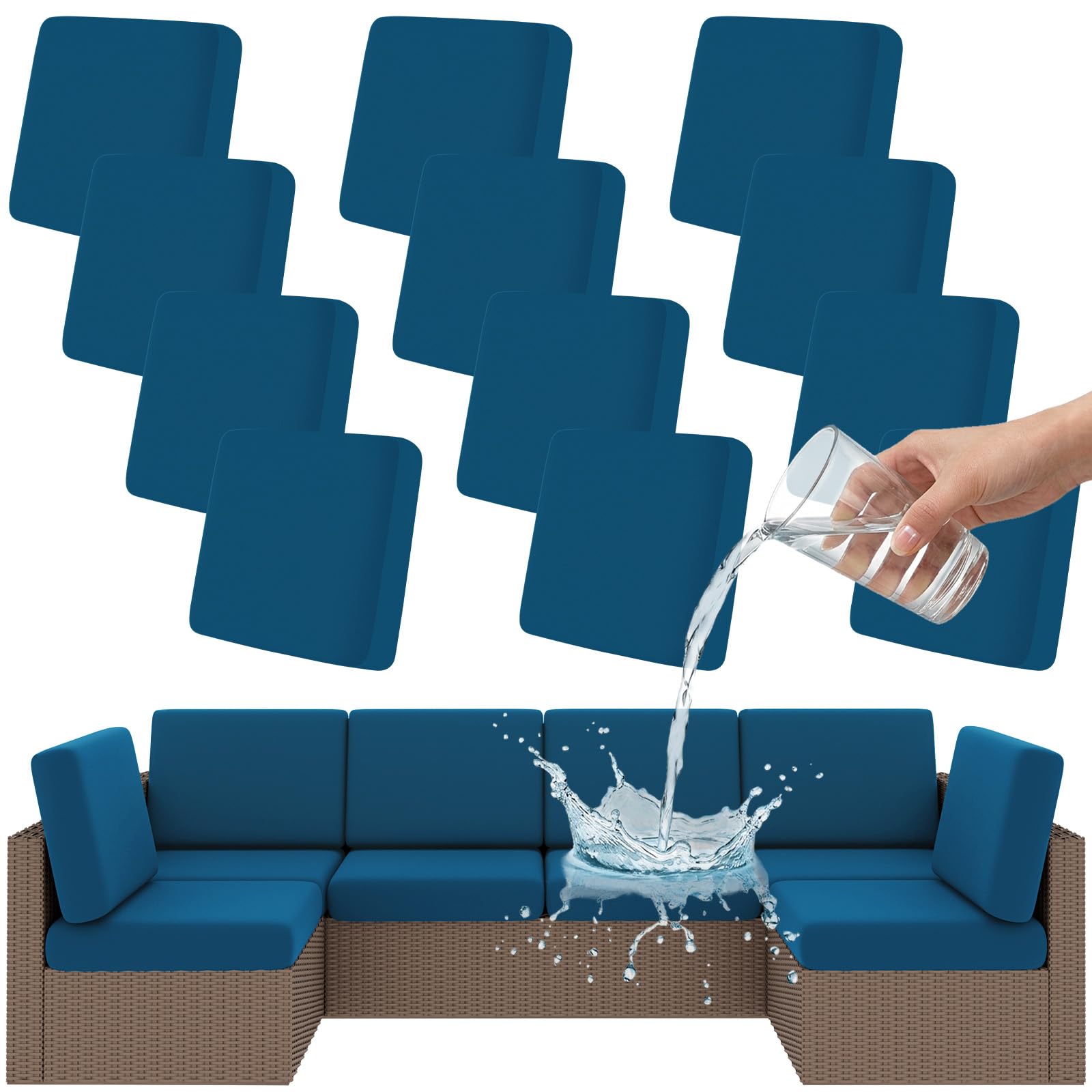 Smiry Waterproof Patio Cushion Covers, Stretch Outdoor Furniture Covers