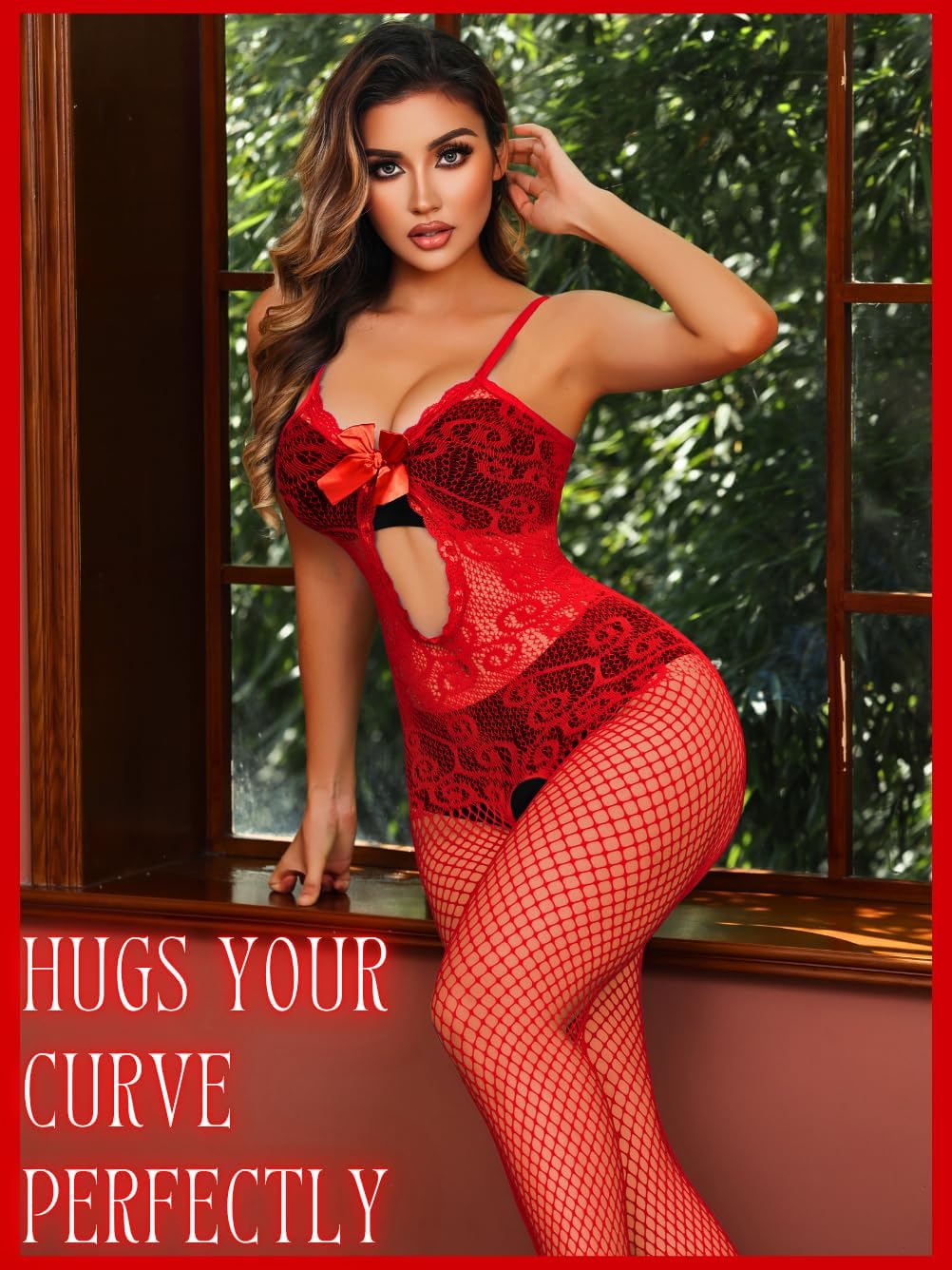 EHSUYAB Bow Lingerie For Women, Body Stockings Sexy Gift, Exotic Wear Dancer Outfits, Full Fishnet Bodysuit Rave Club Concert