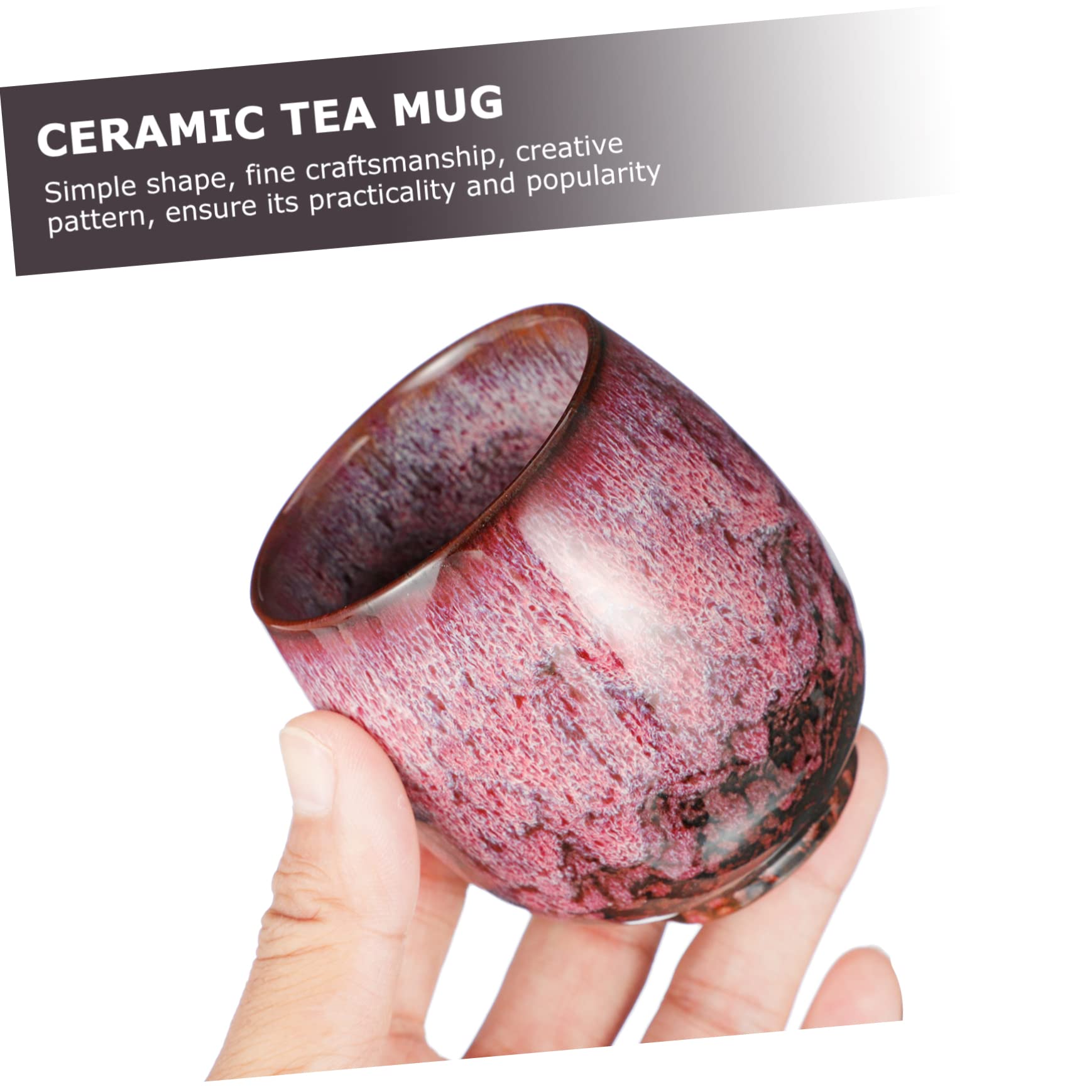 COLLBATH 2 Stück Keramik Teetassen mit Kreativem Muster Dekorative Teetasse für Zuhause Feine Verarbeitung und Einzigartiges Retro Design für Kaffeetisch