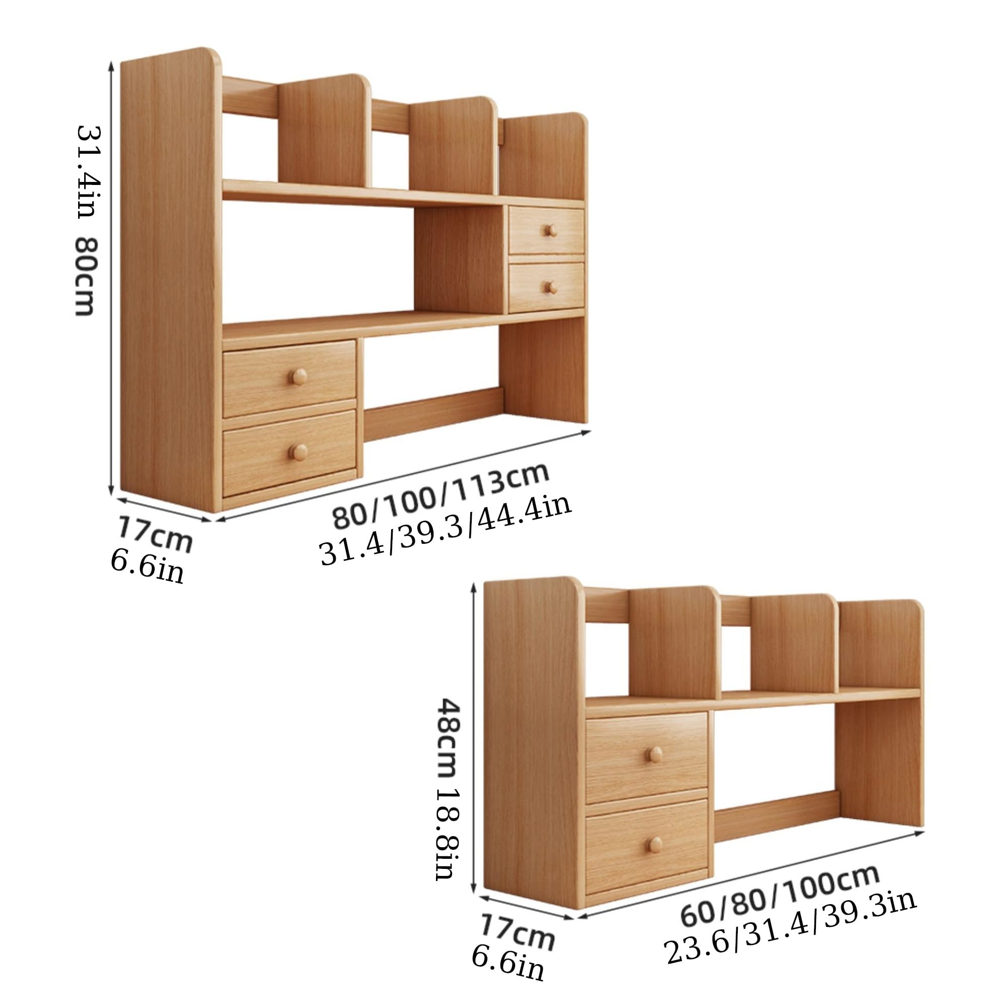 Estantería de escritorio de madera – Solo estante de escritorio superior estantes de oficina y estante de almacenamiento para el hogar dormitorio y suministros de oficina nizer encimera sobre