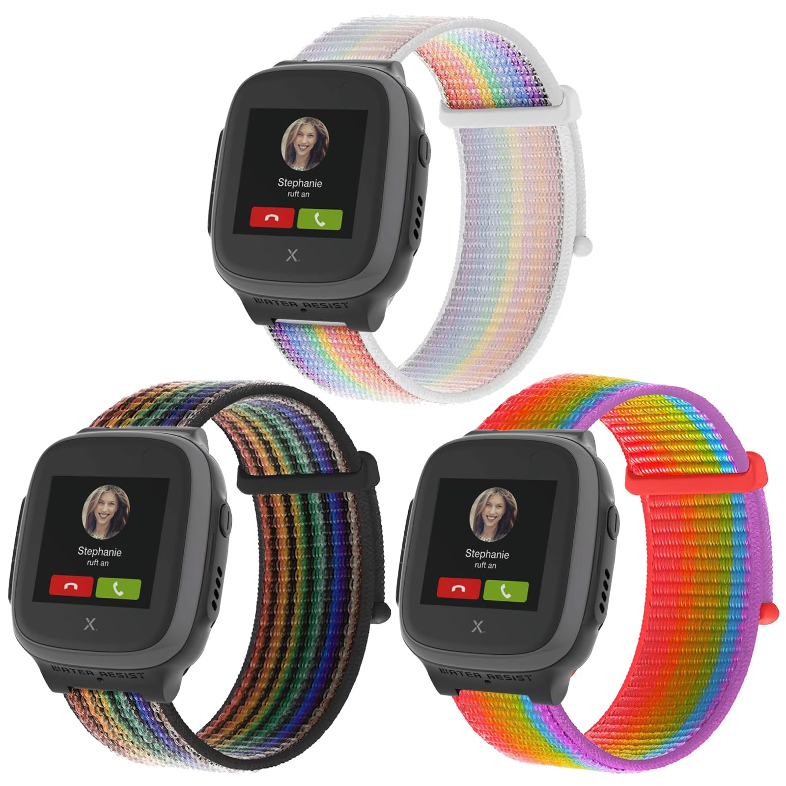 3-Pièces Bracelet de Montre pour XPLORA X5 Smartwatch Enfants Sport en Nylon Bracelets Compatible avec XPLORA X5 Play/XGO 2/XGO 3 Remplacement Fille Garçon