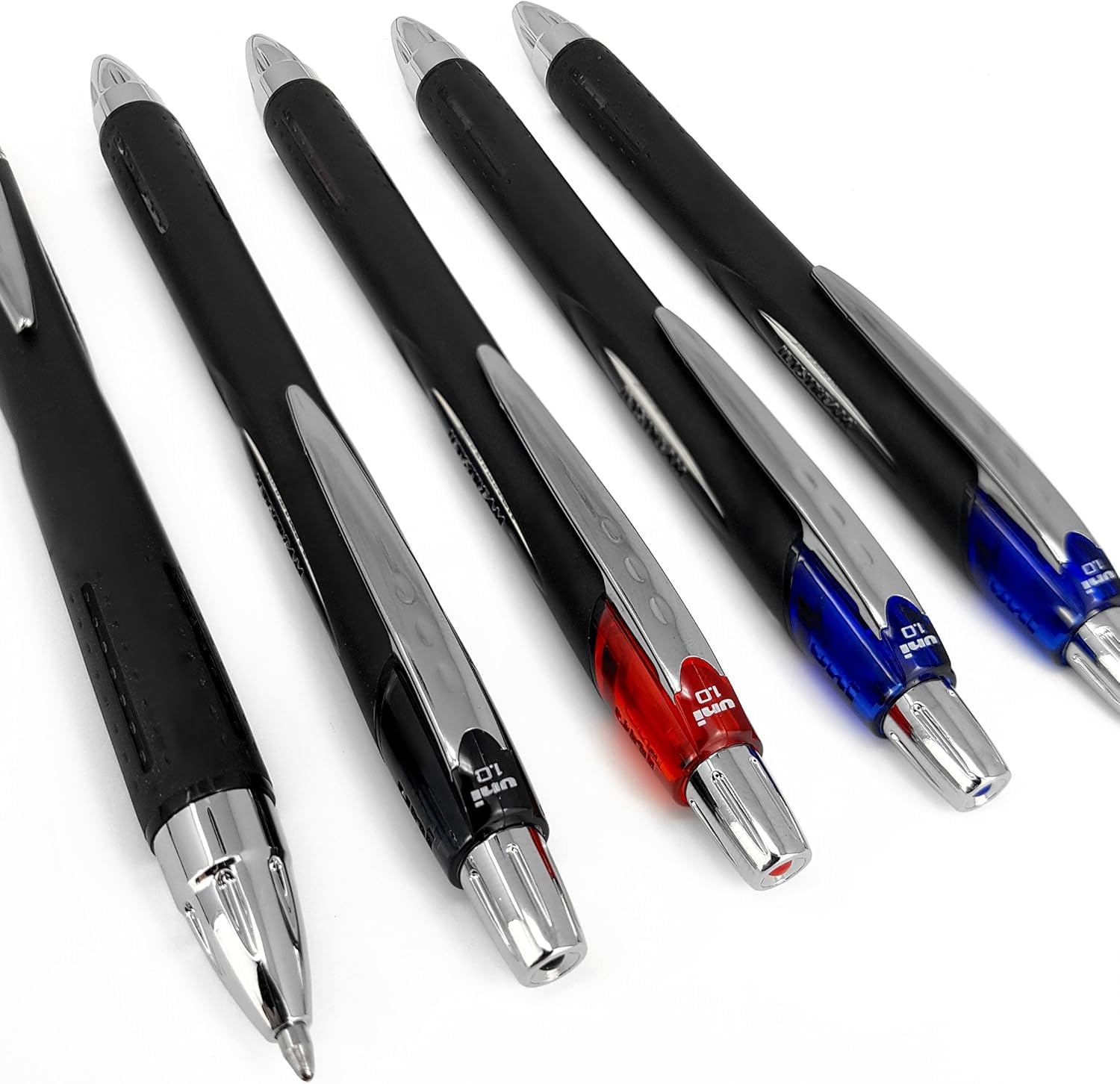 uni-ball Jetstream SXN-5, 210,0 mm, einziehbarer Tintenroller, Schwarz, 5er Pack, 2 x blau, 2 x schwarz, 1x rot. (sortiert, 10er Pack)