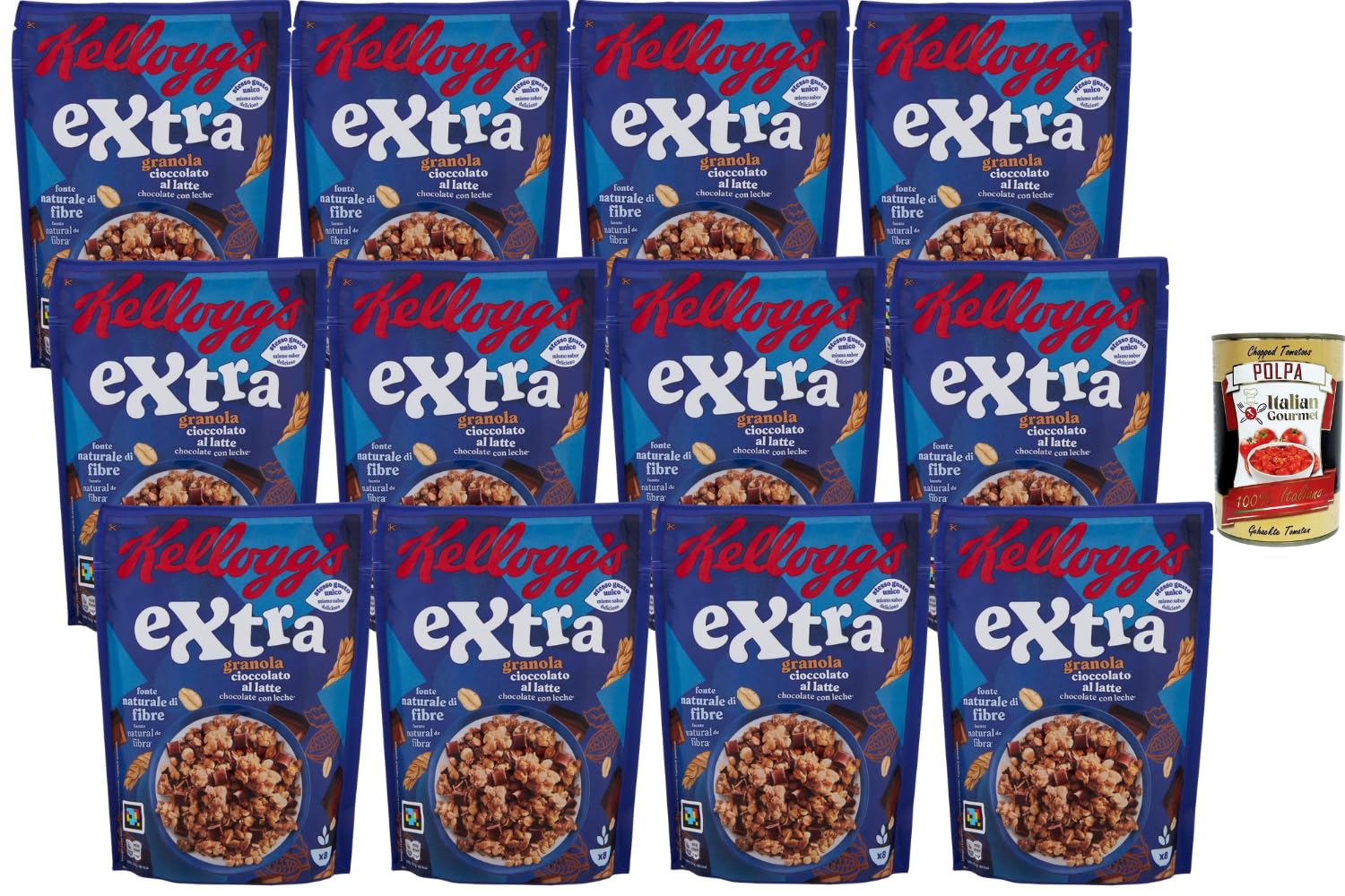 Italian Gourmet Granola mit Milchschokolade 12x375g, 4,5kg + Polpa