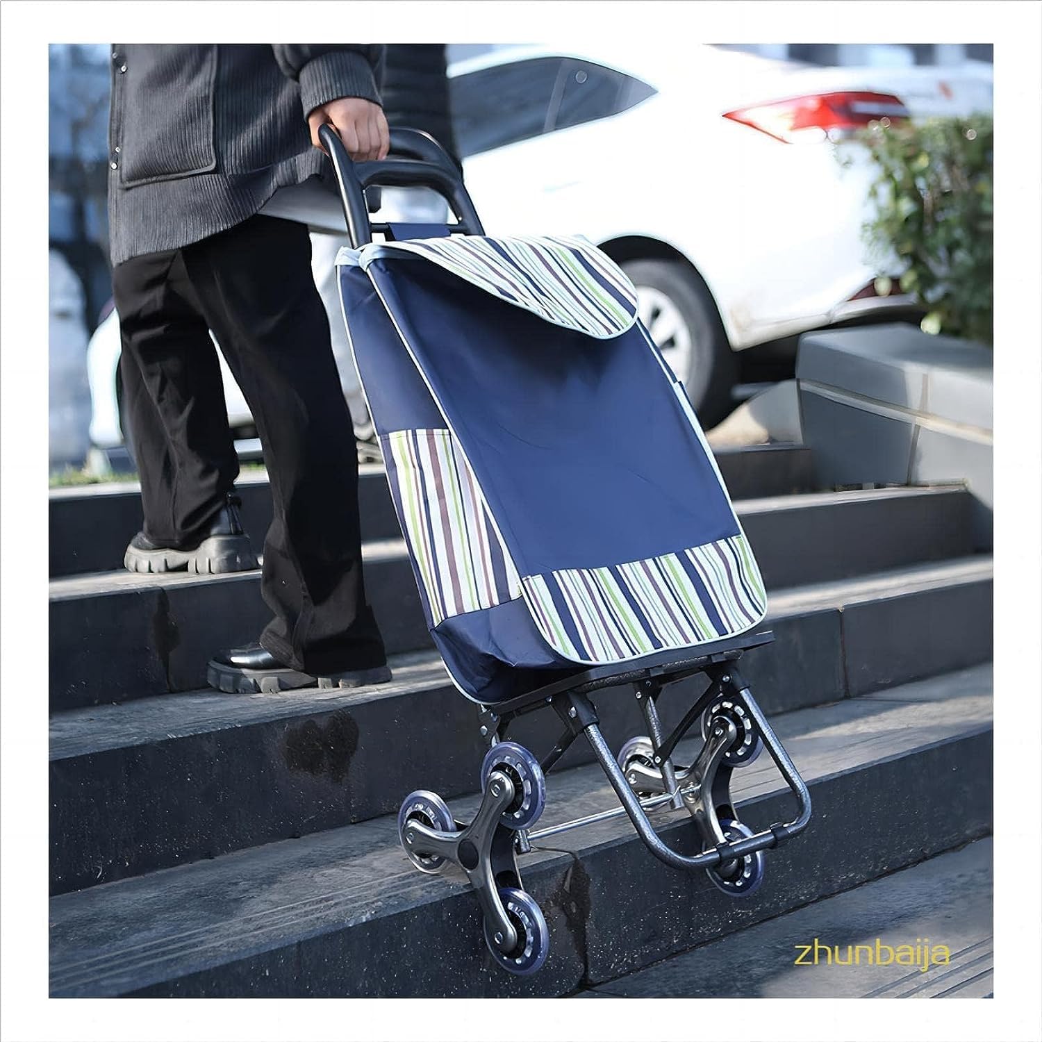 Borsa Pieghevole Per Carrello Della Spesa - Oxford Impermeabile 40L Rossa - Foto 11