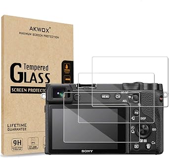 [3-Pack] Tempered Glass Screen Protector for Sony Alpha A6600 A6000 A5000 A6300 NEX-7 NEX-3N NEX-5 NEX-6L, [0.3mm 2.5D High Definition] 9H LCD Protective Cover,Anti-Scratch, Bubble-Free