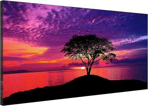 Vista 22 de EPHANY Pintura nocturna de cielo verde – 5 piezas de arte de pared – Pintura de paisaje de Aurora sobre lienzo estirado y enmarcado, pinturas