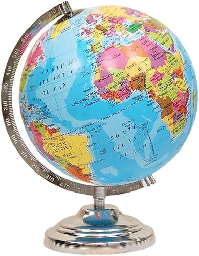 Miniatura 2 de GeoKraft - Globo terráqueo educativo laminado de 8 pulgadas con acabado de acero y arco y base, globo terráqueo, decoración del hogar, decoración de