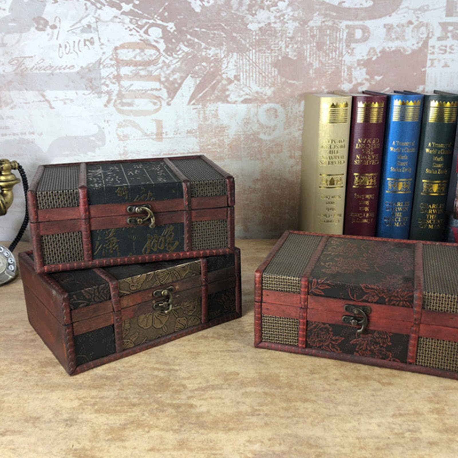 アンティークケース Amazon｜ZEXKENS ファッショナブルなアンティークスタイル 木製収納