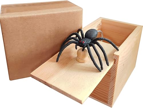 Miniatura 5 de Caja sorpresa de broma de araña de goma, caja sorpresa de madera hecha a mano, divertidas y prácticas cajas de broma sorpresa, caja de araña,
