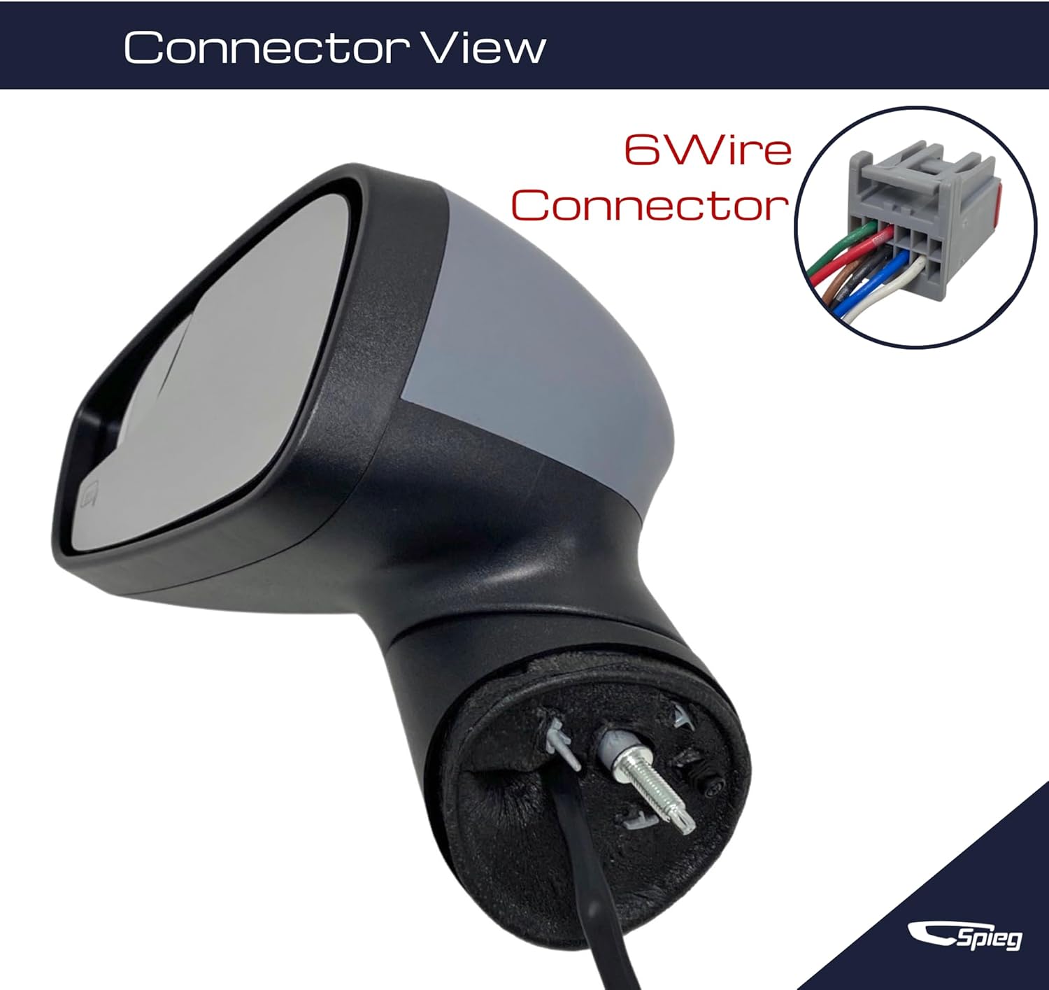 Spieg Driver Side Mirror for 2011-2019 Ford Fiesta with Turn Signal Light Power Heated Glass Primed 6 Pins Left FO1320457