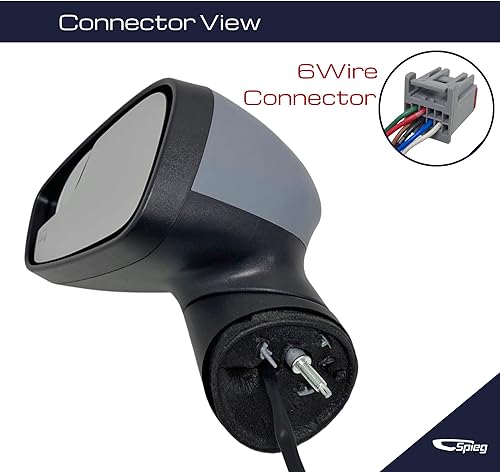 Miniatura 6 de Spieg Espejo lateral del conductor para Ford Fiesta 2011-2019 con luz de señal de giro, pintura de vidrio calentada para combinar con imprimado 6