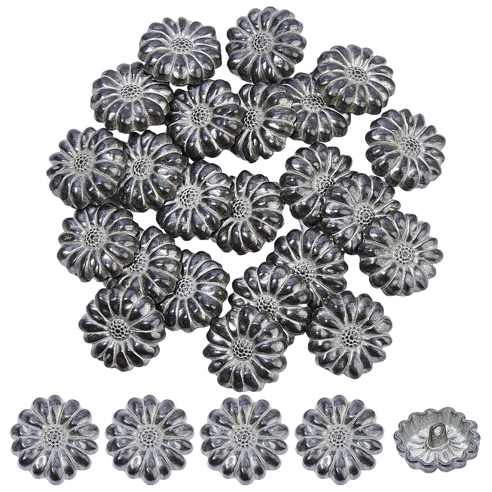 Bouton à tige en métal avec motif tournesol 22mm lot de 24 pièces pour déguisement