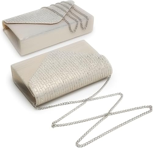 Miniatura 2 de Dasein Bolso de mano con satén satinado para mujer, tipo embrague, para noche, bandolera, bolsos, fiesta, graduación, boda, sobre