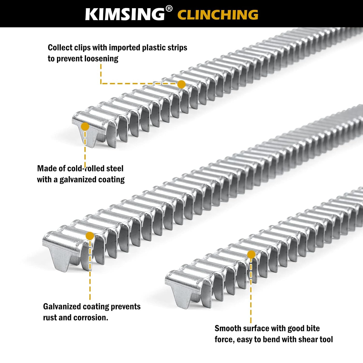 CL-4 Galvanized Clinching Clips, 960 PCS/Box, Fasteners for M66 Spring Mattress Clinching Clipper Tool, Wire Fence Staples for Wire Cages