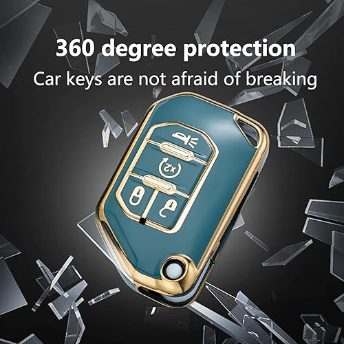 Miniatura 5 de Funda para llavero Jeep con llavero, TPU suave de protección de 360 grados para Wrangler JL Gladiator JLU JT Sahara Rubicon accesorios, Azul