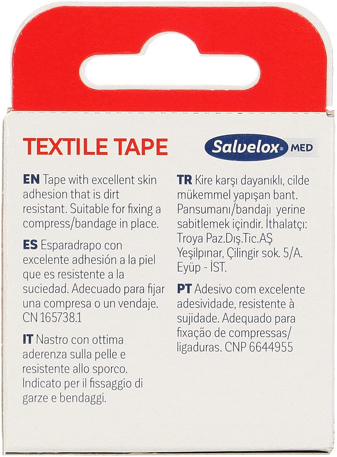 Salvelox ® | Esparadrapo Textile | Excelente adhesión a la piel y resistente a la suciedad | Color beige | 5x2.5cm