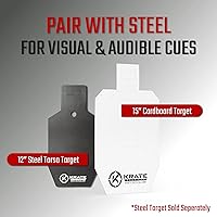Vista 3 de KRATE Tactical Objetivos de cartón, blanco de tiro de silueta de papel de competencia, objetivos de torso para campo de tiro y práctica de armas