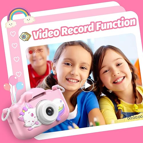 Miniatura 5 de Goopow - Juguetes de cámara selfie para niños y niñas de 3 a 9 años, cámara de video digital con funda protectora, regalos de festival, cumpleaños,