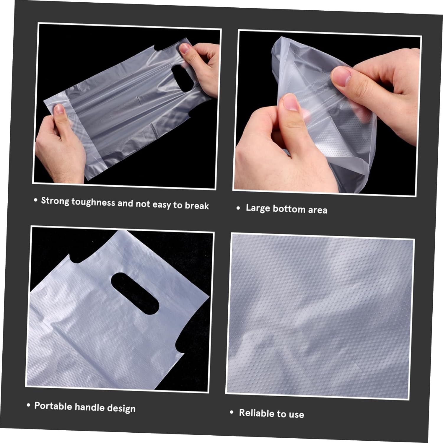 Baluue 500Pcs Transparent Cup Carrier Bags with Handles for Drinks Takeout Coffee Packing Bags for Catering and Events Beverage Pouches for Coffee Shops