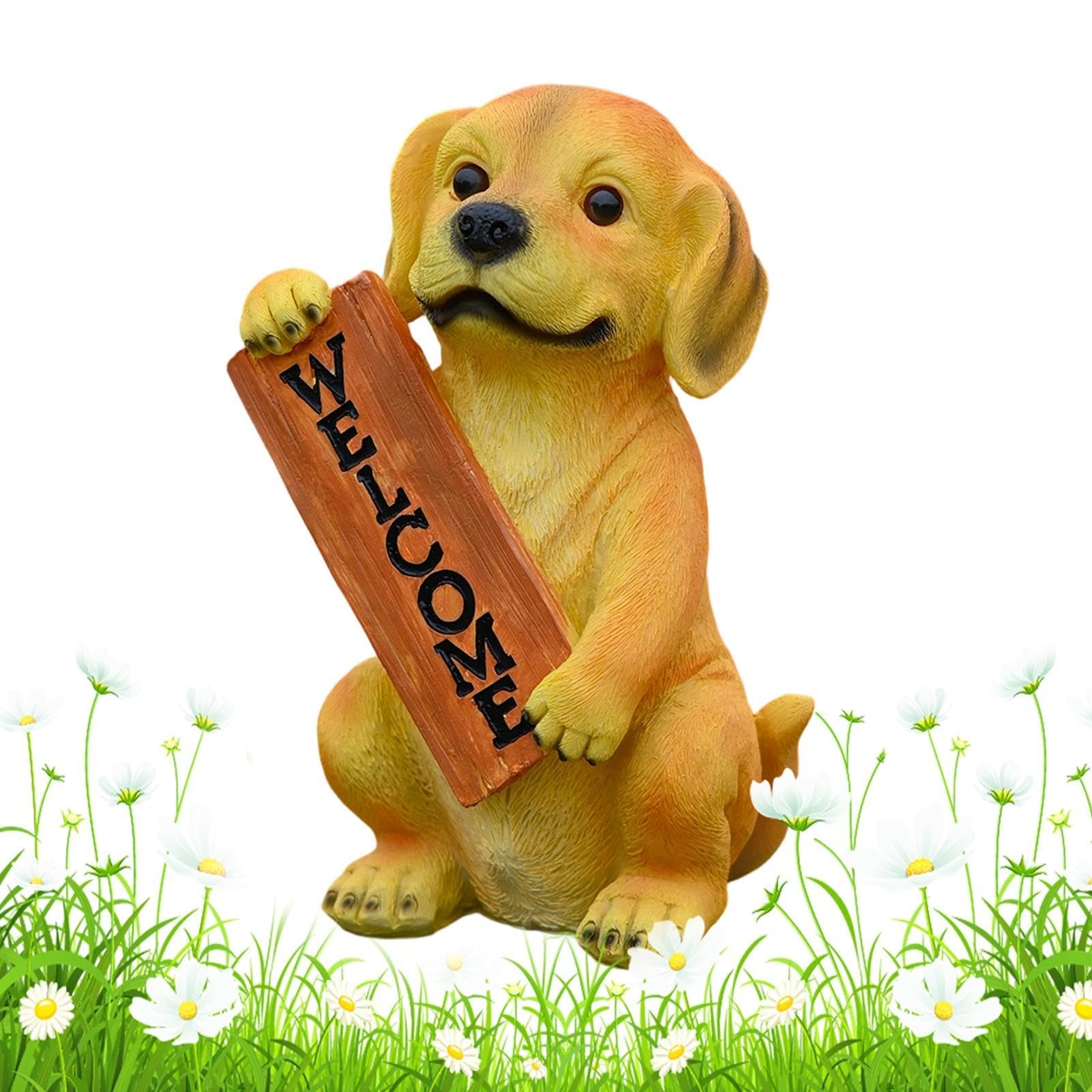 Chiot de bienvenue pour decoration de jardin statue realiste en resine