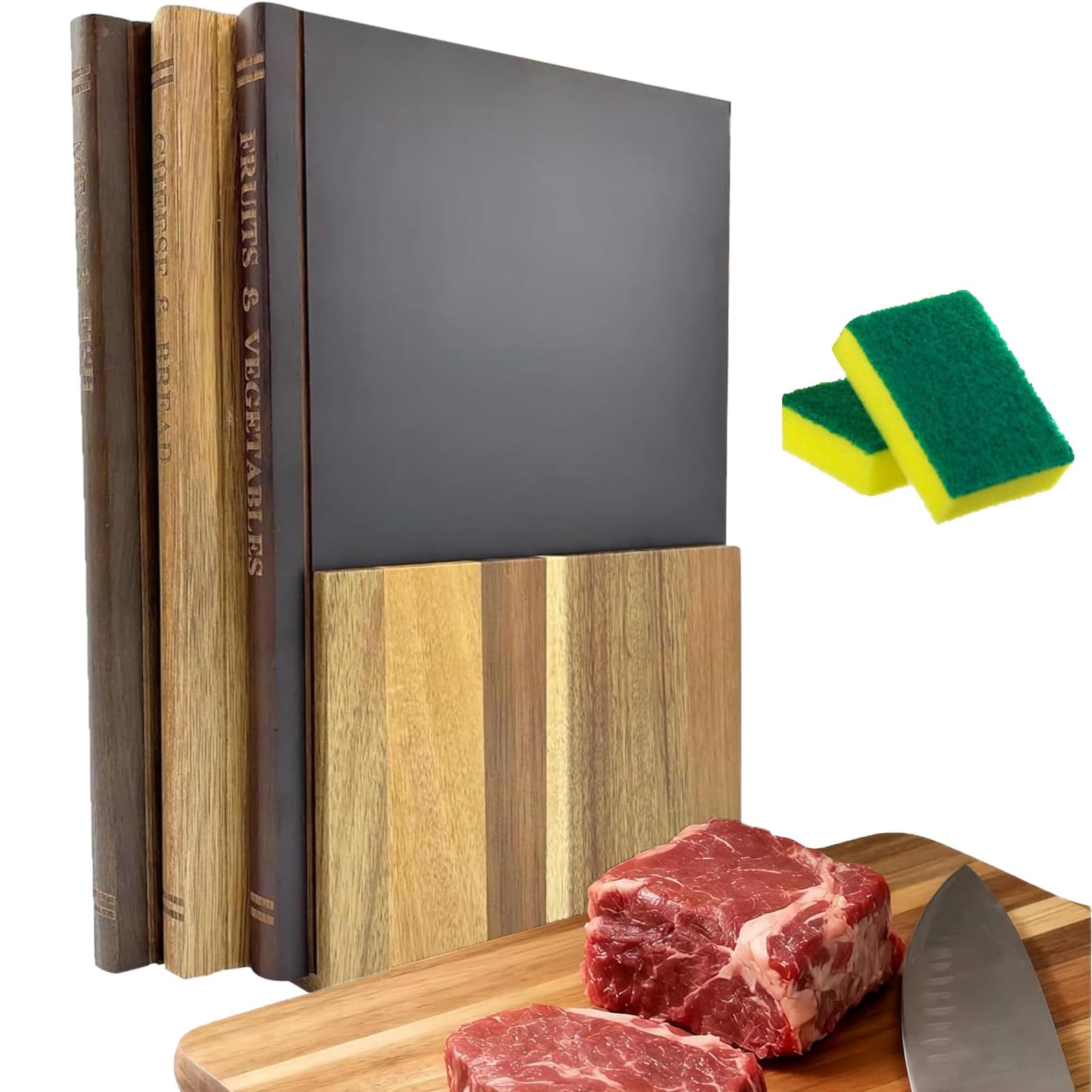 Joseph Joseph Folio Steel Snijplankset - Set van 4 - Zilver / Zwart