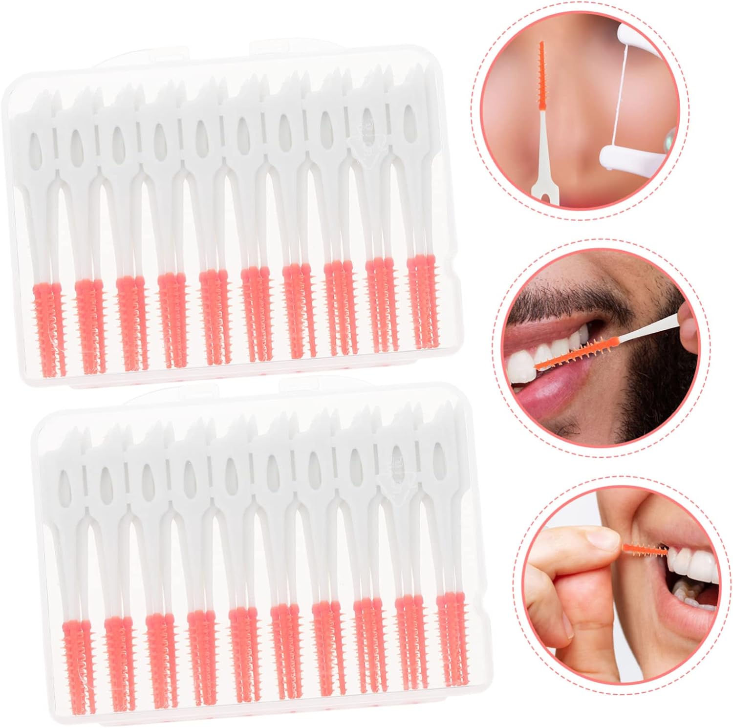 FOMIYES 400pcs Cleaning Tools Brush Between Teeth Brush Cleaners Floss Picks Dispenser Portable Oral Care Supply