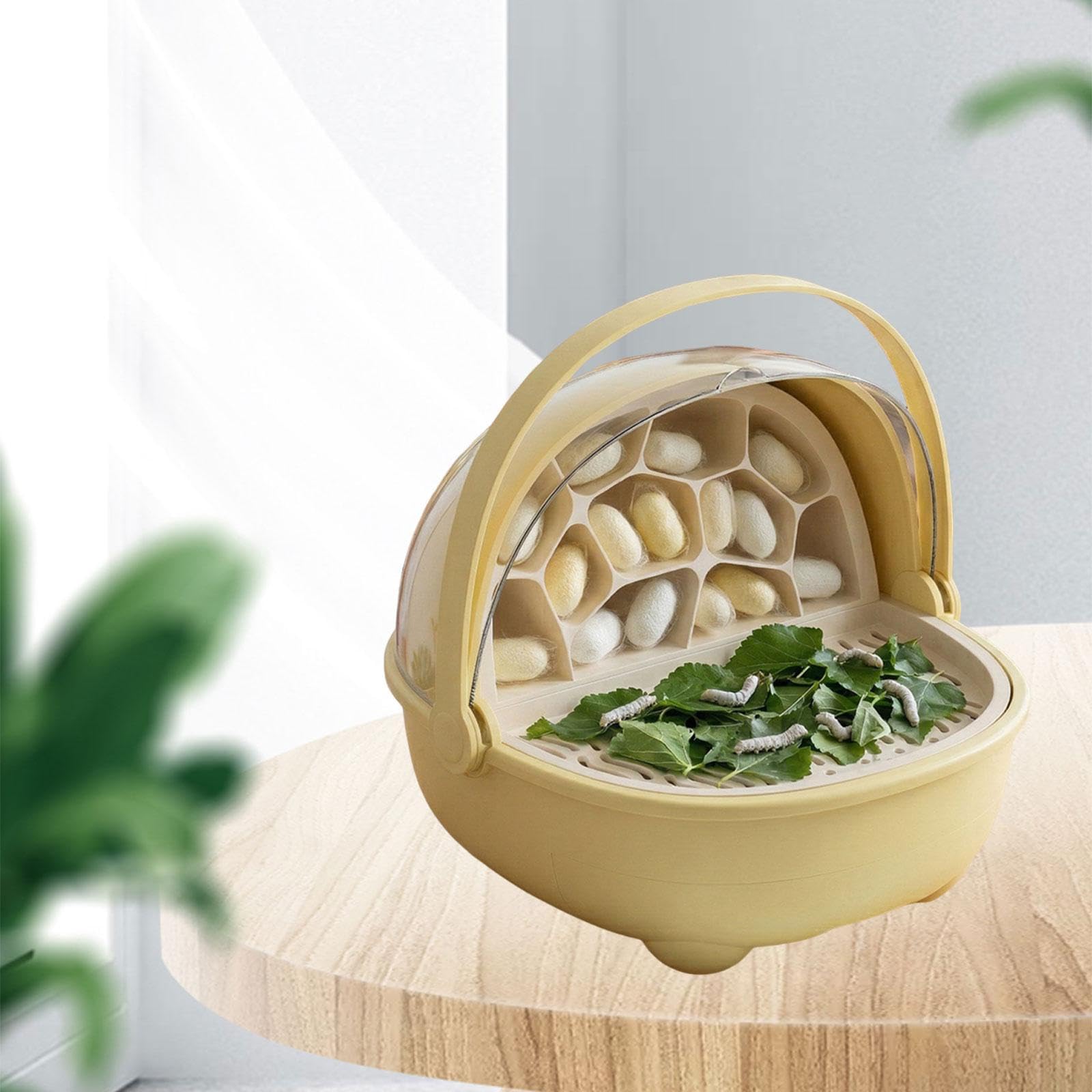 F Fityle Boîte d'élevage pour vers à Soie, Cage d'incubation, abri pour et Geckos, boîte de Croissance pour vers à Soie, conteneur, Jaune