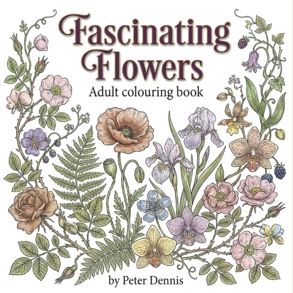 Fascinating Flowers: Adult colouring book