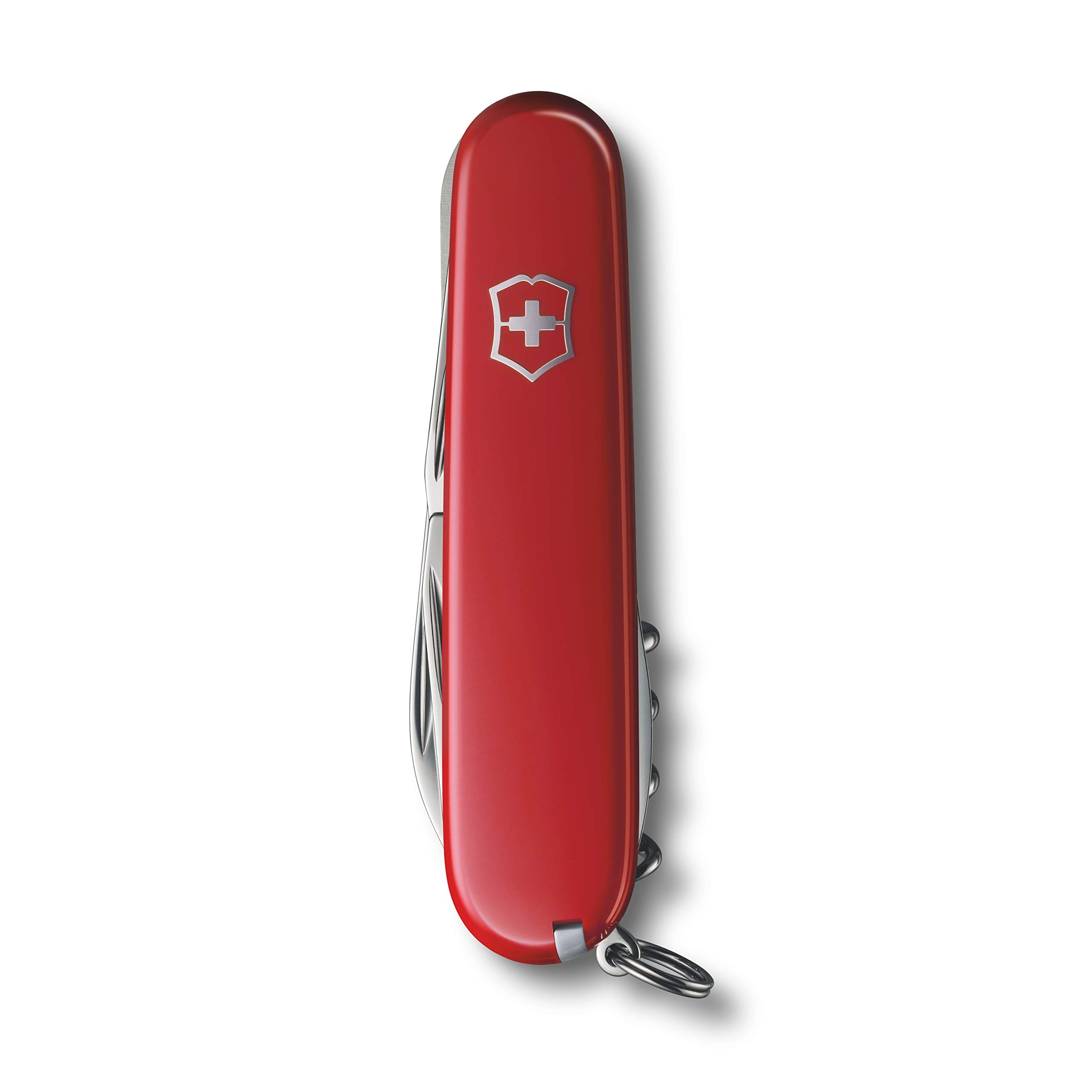 Taschenmesser CLIMBER mit Wunsch Gravur auf der Klinge I Geschenk für Männer Frauen I zum Geburtstag I Schweizer Taschenmesser personalisiert mit 14 Funktionen 1.3703 (rot)
