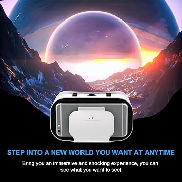Virtual Reality Headset for Phone with Controller, 3D VR Glasses Adjustable VR Virtual Reality Goggles, Compatible 4.7-6.5 inch for iPhone & Android, for Movies Games(Black)