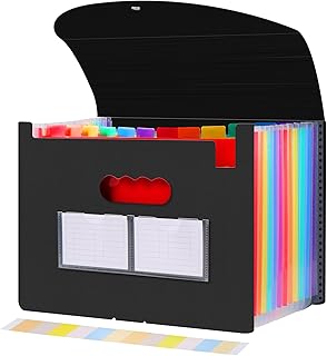 Diboniur Trieur 12 Compartiments A4, Rangement Papier Administratif, Extensible Classeur A4 Range Document Bureau, Trieur Document Organiseur de Dossiers Accordéon de Grande Capacité (Noir)