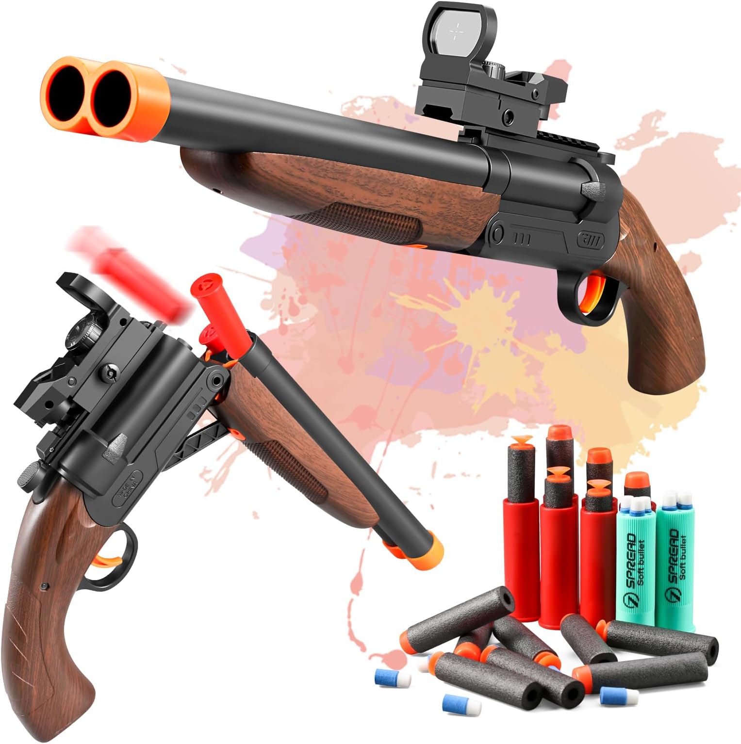 Soft Bullet Shotgun Toy Gun with Shell Ejecting, Scope and Bullets for Unisex Children 3+