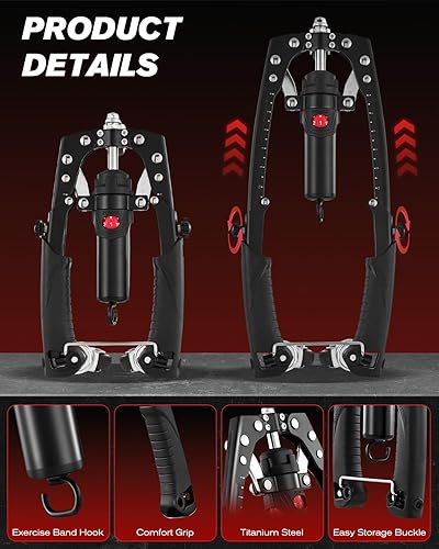 Miniatura 4 de Saker Twister Arm Trainer, equipo de entrenamiento hidráulico 3 en 1 con rueda de rodillo abdominal, entrenador de brazo ajustable de 22 a 440